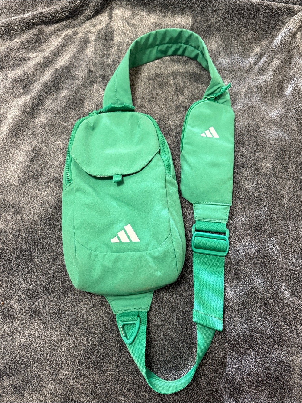 adidas Bright Green Single-Strap Sling Bag